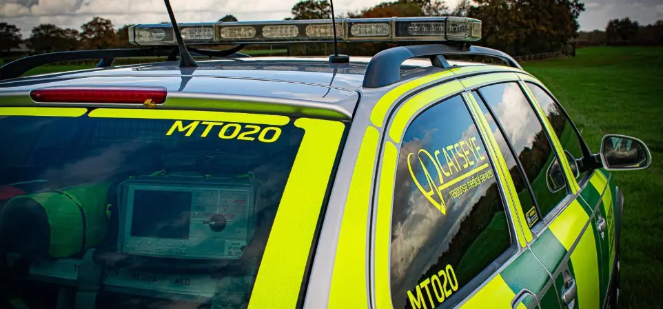 Fully equipped Catseye Response ambulance delivering rapid on-site medical care at events